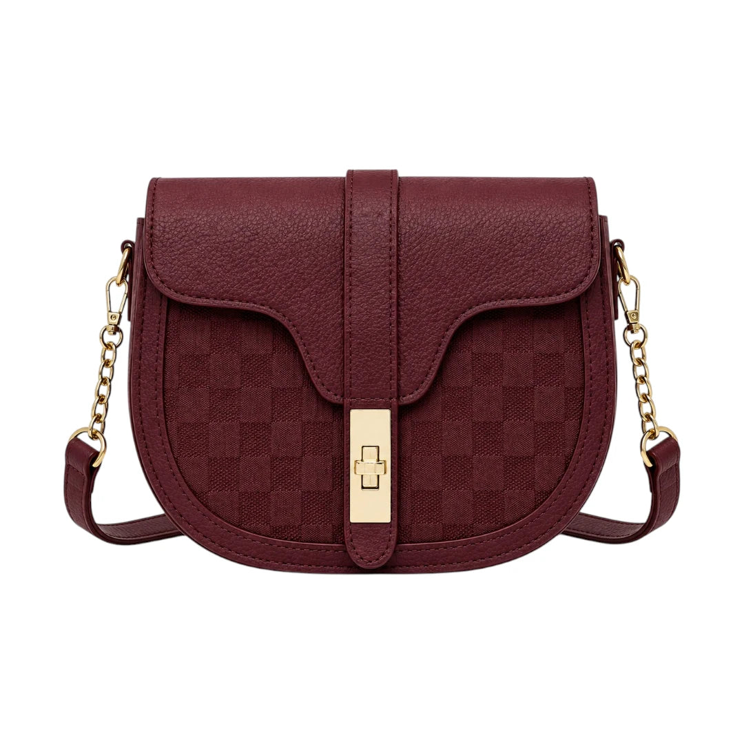 Zerina Burgundy Textured Faux Leather  Women’s Crossbody Bag