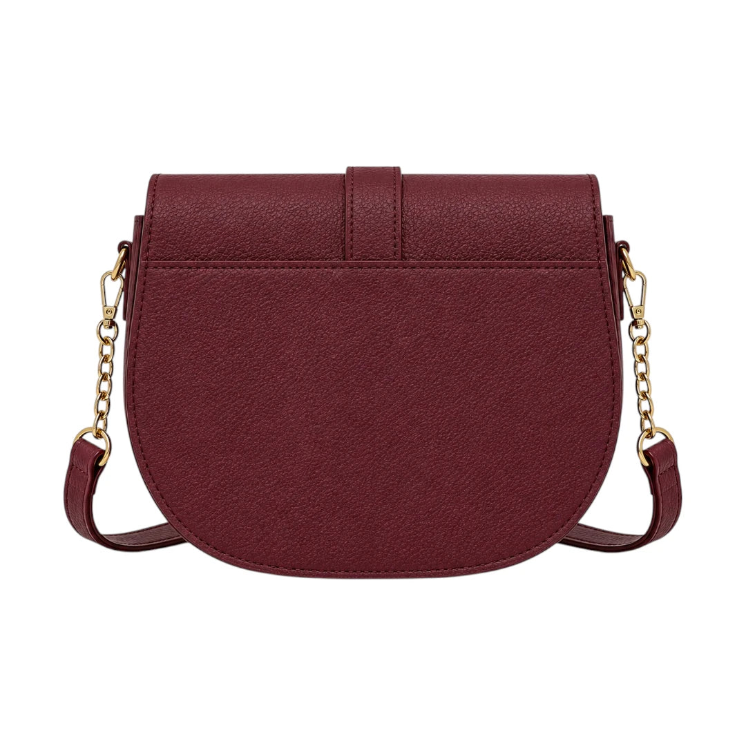 Zerina Burgundy Textured Faux Leather  Women’s Crossbody Bag