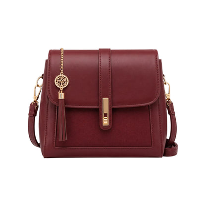 Zerina Women’s Crossbody Bag – Burgundy Faux Leather Bag