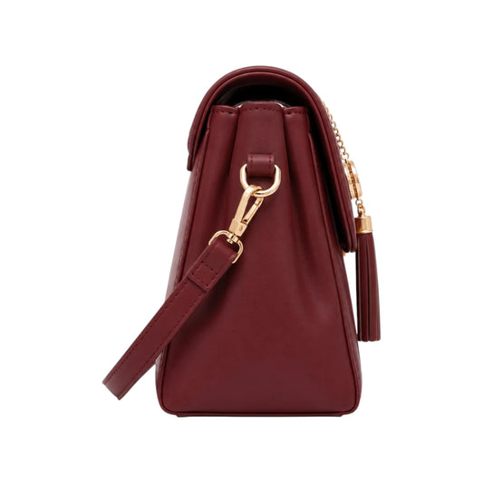 Zerina Women’s Crossbody Bag – Burgundy Faux Leather Bag