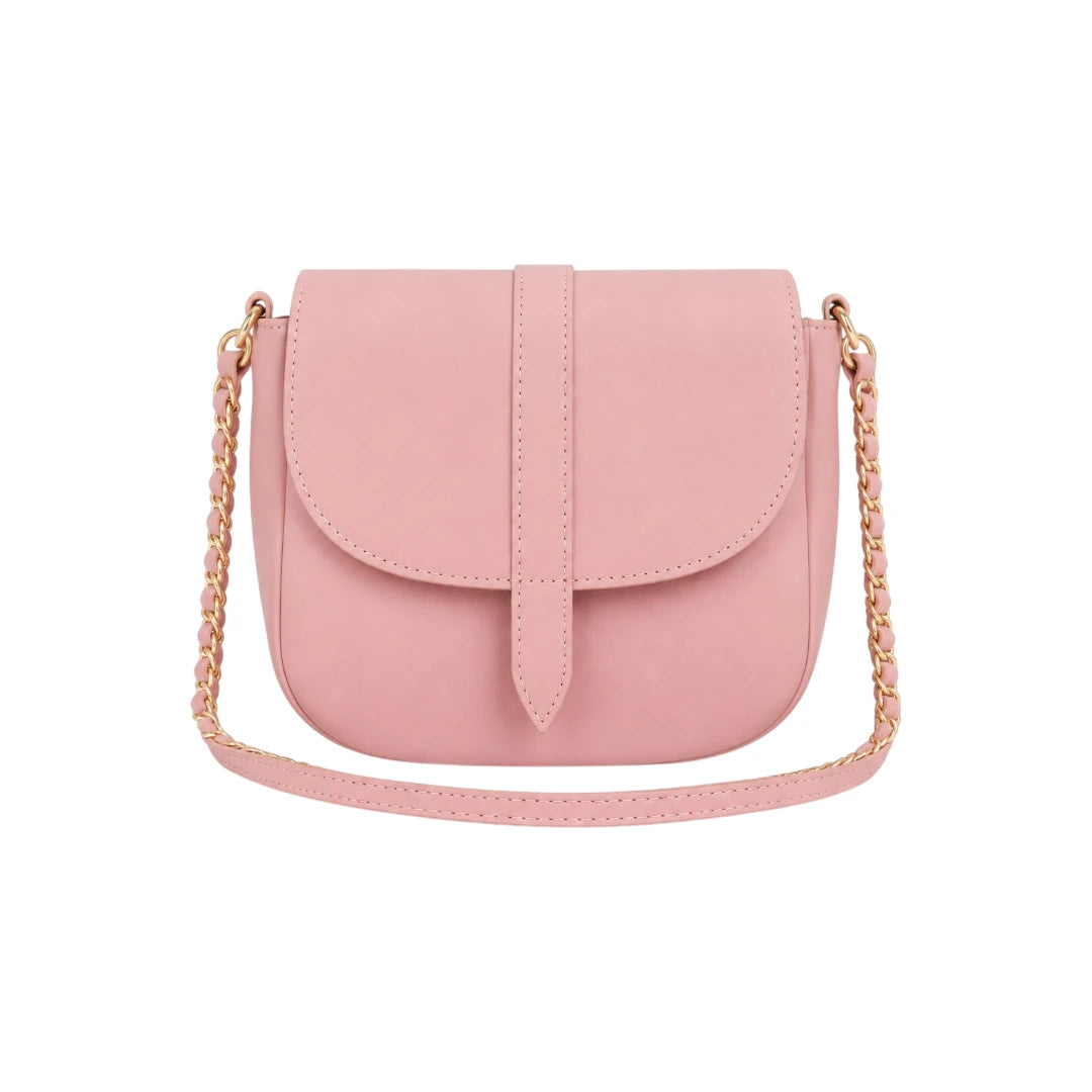 Zerina Women’s Crossbody Bag – Pink Elegant Chain Detail