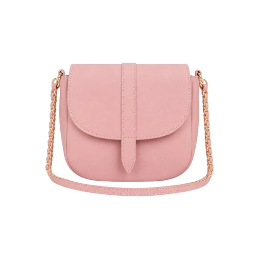 Zerina Women’s Crossbody Bag – Pink Elegant Chain Detail
