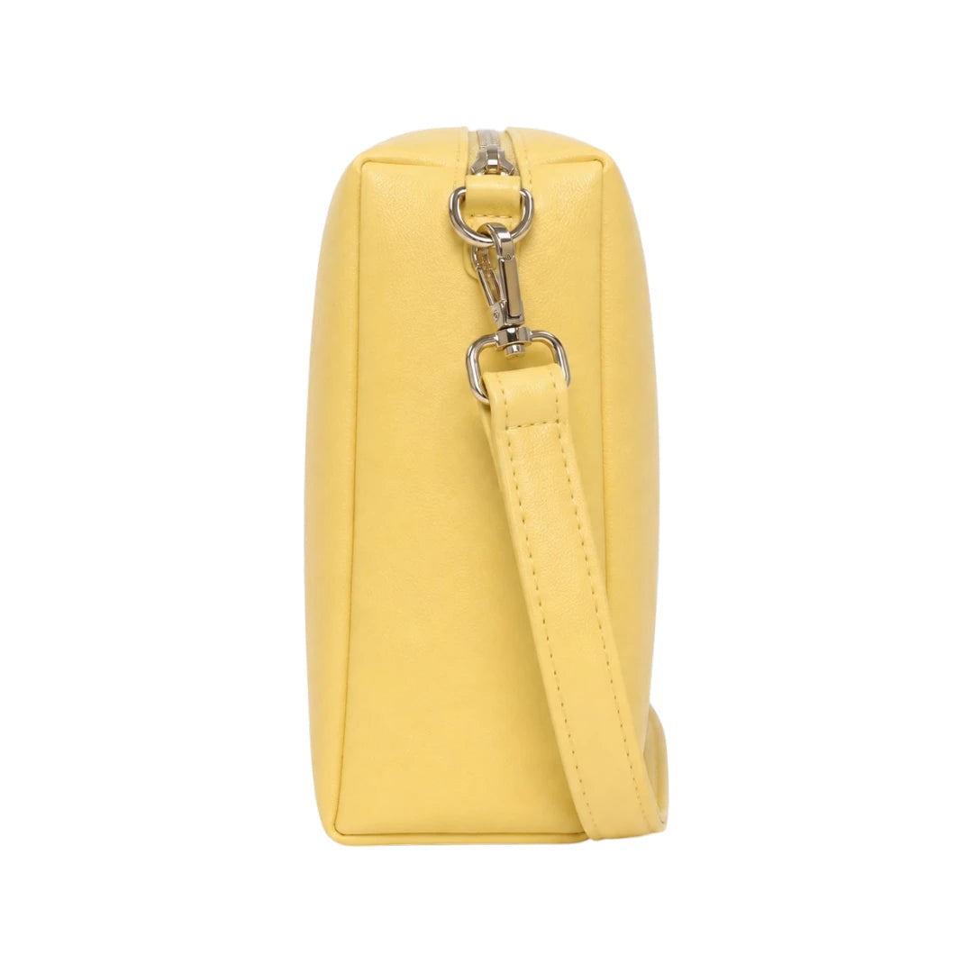 Zerina Women’s Crossbody Bag – Yellow Minimalist Faux Leather