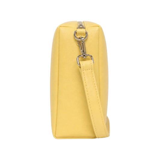 Zerina Women’s Crossbody Bag – Yellow Minimalist Faux Leather