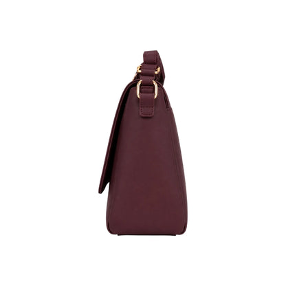 Zerina Women’s Crossbody Bag – Burgundy Minimalist Flap