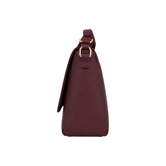 Zerina Women’s Crossbody Bag – Burgundy Minimalist Flap